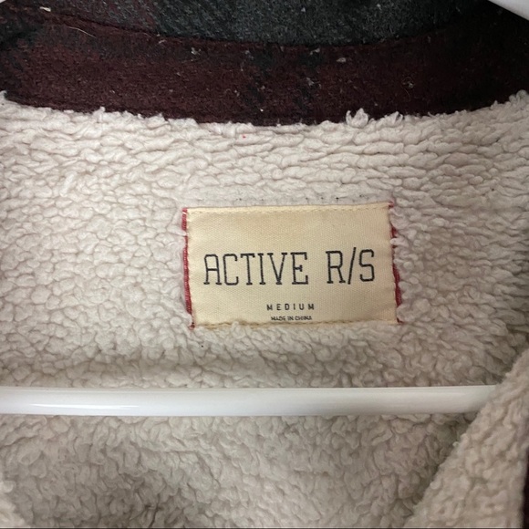 Active RS Plaid Jacket Sherpa Lined Size Medium - Picture 4 of 8